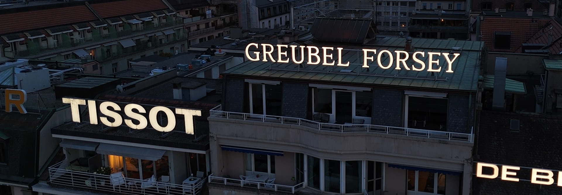 The GREUBEL FORSEY sign <br> in Geneva